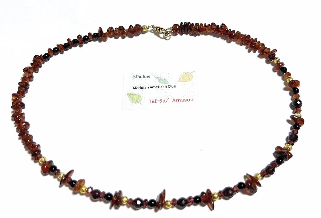 [Malline] Natural Stone Necklace Garnet Onyx Short Necklace [Amulet] Made In Japan Length Approx. 43cm