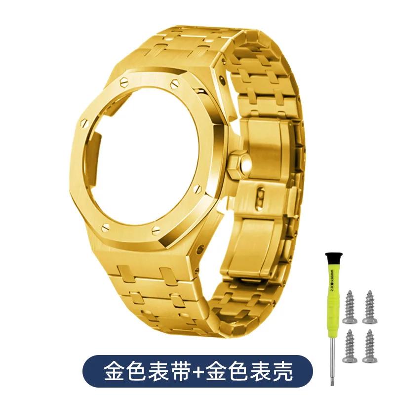 

Modified Stainless Steel Strap&case set For Casio G-SHOCK GA2100 GA-2110 GA-2100 GA-B2100 Metal Bezel WatchBand bracelet mod kit For GA 2100