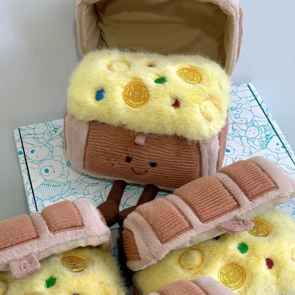 JC Cute Treasure Chest Sandcastle Plush Toy Soft Stuffed Dolls Adorable Cartoon Plush Kids Kawaii Xmas Birthday Gift Home Decor