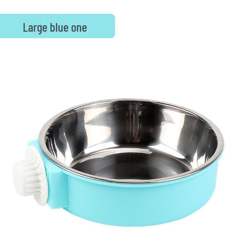 Stainless Steel Cat & Dog Hanging Bowl - Two-in-One Anti-Fall Design