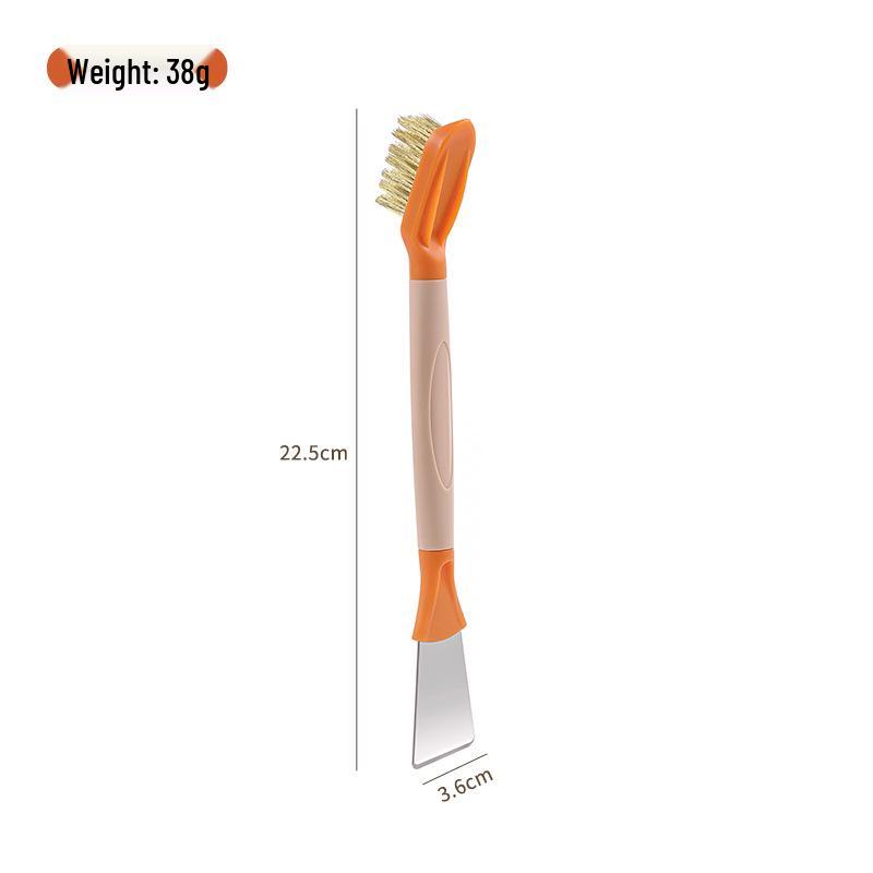 Double-Headed Kitchen Cleaning Brush: Gas Stove Scraper & Gap Tool for Oil & Dirt Removal