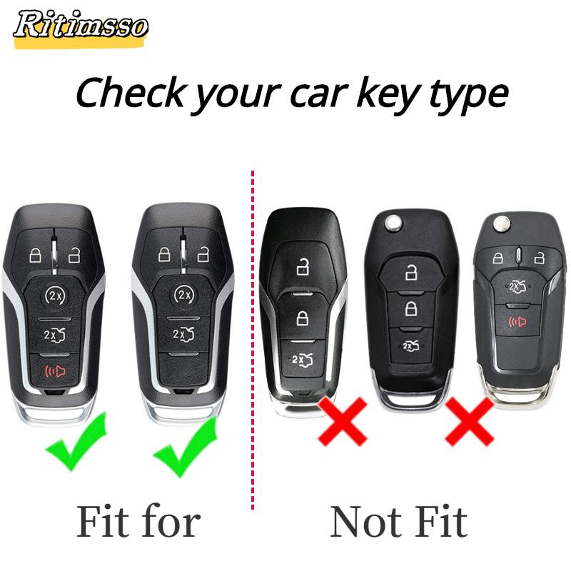 New Carbon Abs Car Key Case Fob Cover For Ford Fusion Mondeo Mustang F-150 Explorer Edge Car Accessories