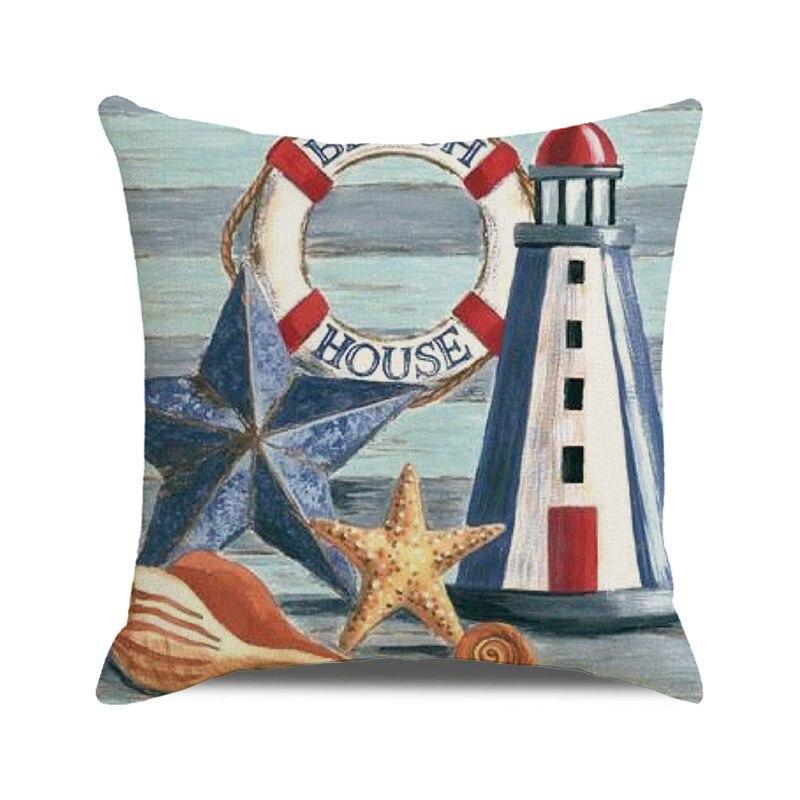 

45x45 см морская звезда, шезлонг, парусная лодка, тапочки, наволочка с принтом, обивка, наволочка, чехол для подушки в морском стиле 40x40cm