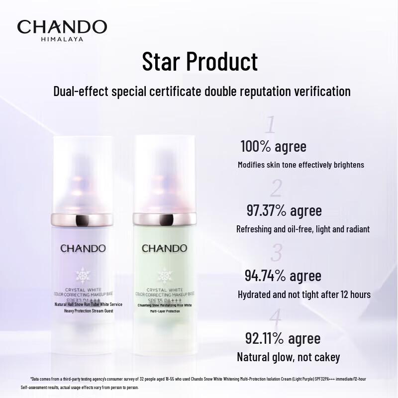 CHANDO Snow White Brightening Multi-Protection Sunscreen Isolation Cream SPF32 PA+++