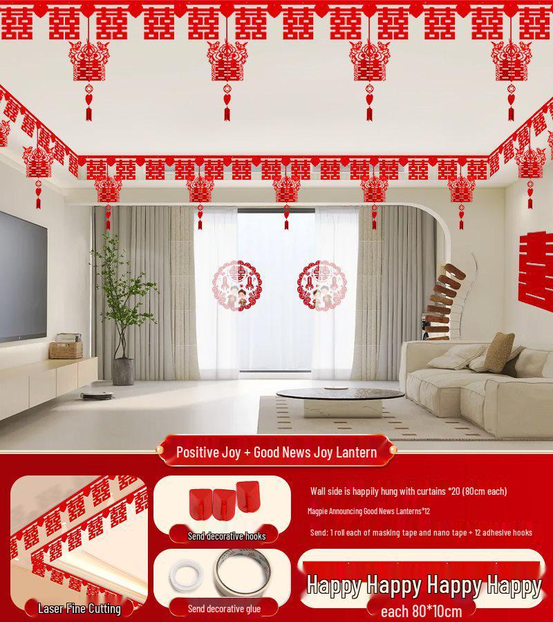 Wedding Room Décor Set: Bride & Groom's Side Hanging Ornaments