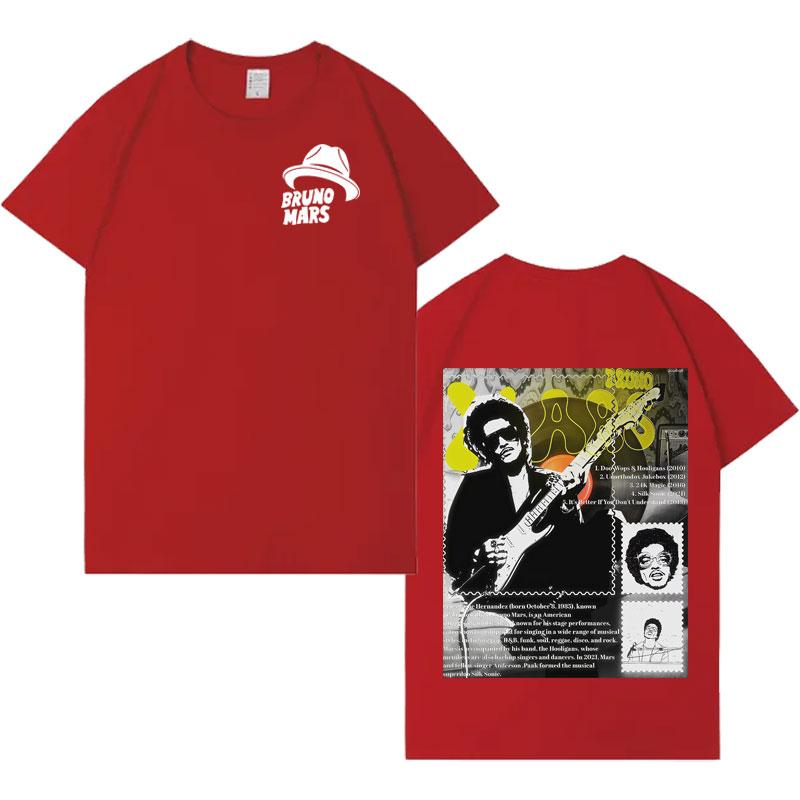 Singer Bruno Mars Trendy Manga GraphicT Shirts Mens Harajuku T Shirt Casual Summer Aesthetic Humor Crewneck Tee Shirt Teenagers