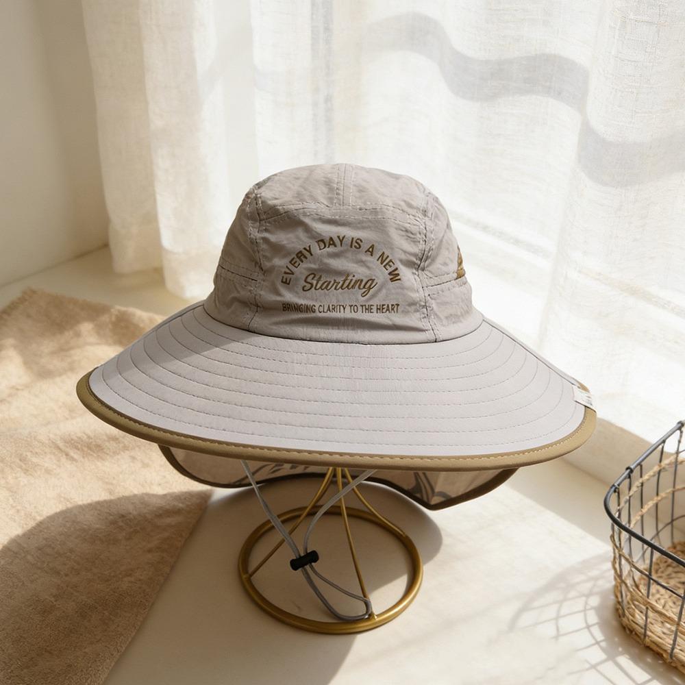 Wide Brim Kids Bucket Hat Neck Protection Sunscreen Hats New Fisherman Hat for Children