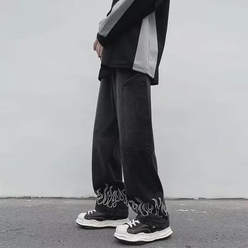 Summer Unisex American Denim: New Design Straight Wide-Leg Jeans by Trendy Brand.