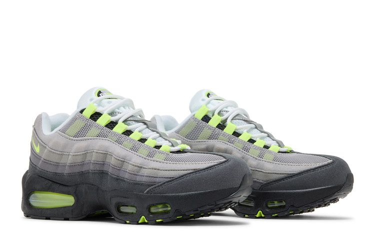 Детские кроссовки Nike Air Max 95 Big Bubble Неоновые (2026) (GS) Черный/Неоново-желтый/Холодный серый