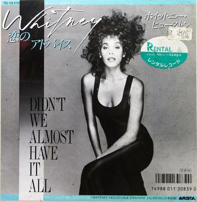 7-tums Skiva WHITNEY HOUSTON - Didn't We Almost Have It All = Love 7RS158 Arista 1987 Japan Soul/Funk Begagnad