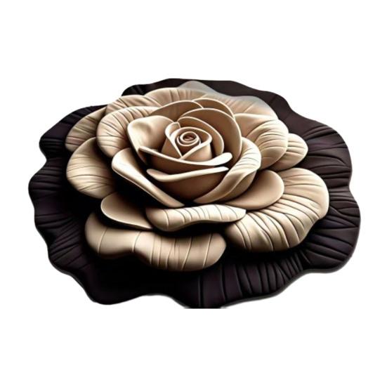 Tapete Floral Visual 3D Tapete Redondo Floral Tapete de Sala de Estar Pavão Tapete de Área Antiderrapante para Quarto Banheiro Porta Cozinha Decoração