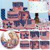 6-balení American Independence Day Trojrozměrný papír Candy Snack Balení Krabice Dekorace Rekvizity Party potřeby