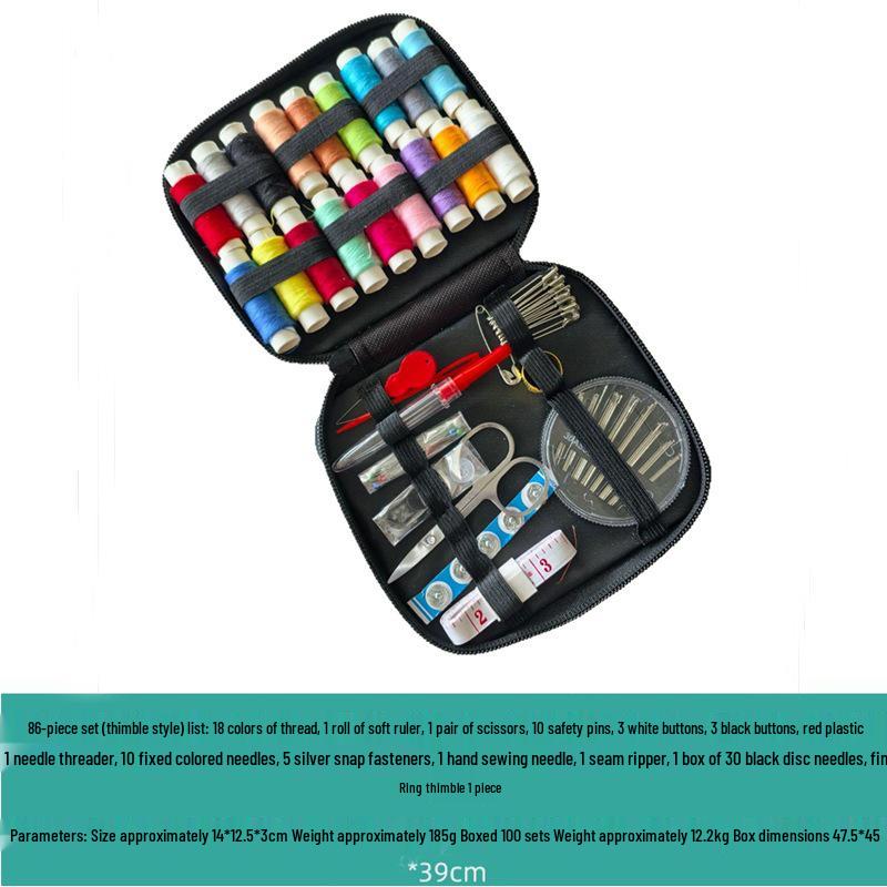 Portable 27-Piece Sewing Kit with Needle and Thread Box