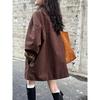 2026 Herbst Damenmantel Hoher Stehkragen Druckknopf Tief angesetzte Schultern Lockerer Trenchcoat mit Taschen