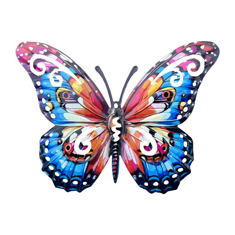 

1pc New Butterfly Iron Wall Hanging Home Metal Crafts Colorful Butterfly Wall Decoration Crafts Hanging Decorations 24x18cm