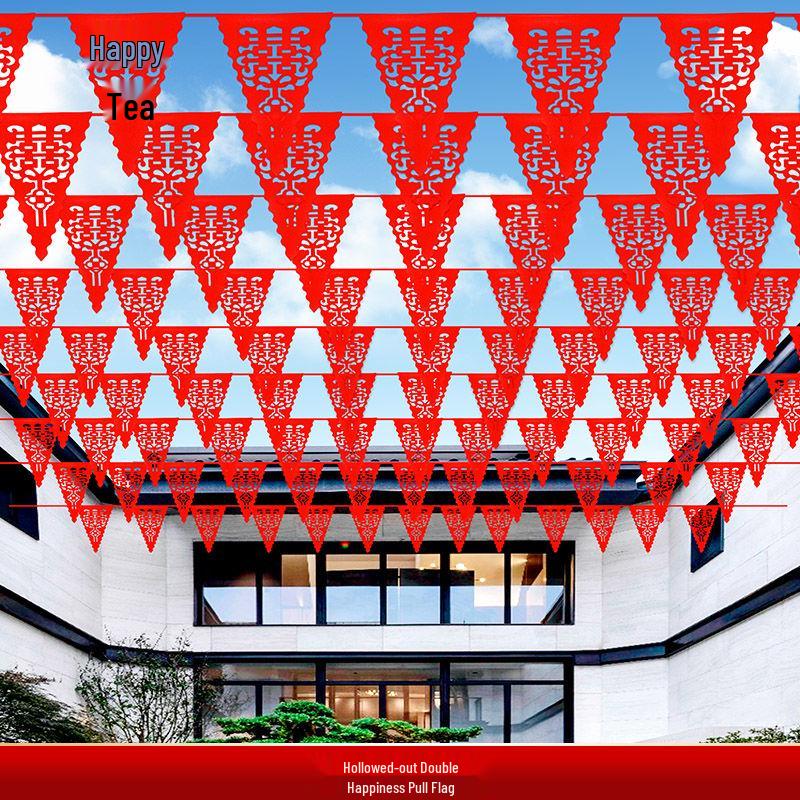 Набор разноцветных флажков и фонариков для декора свадьбы и комнаты невесты