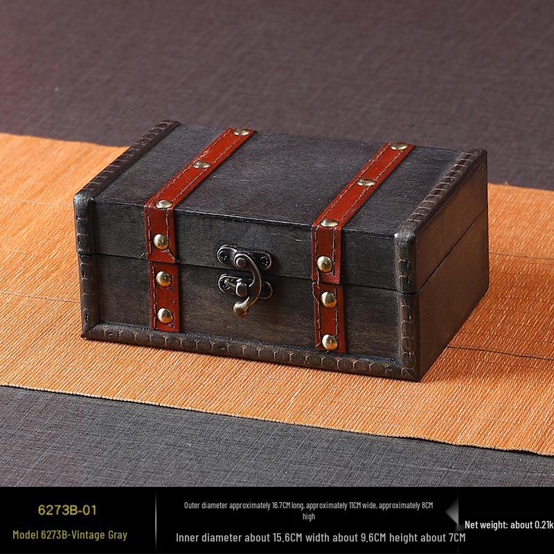 Exquisite Wooden Antique Jewelry Storage Box - Dustproof and Clutter-Free