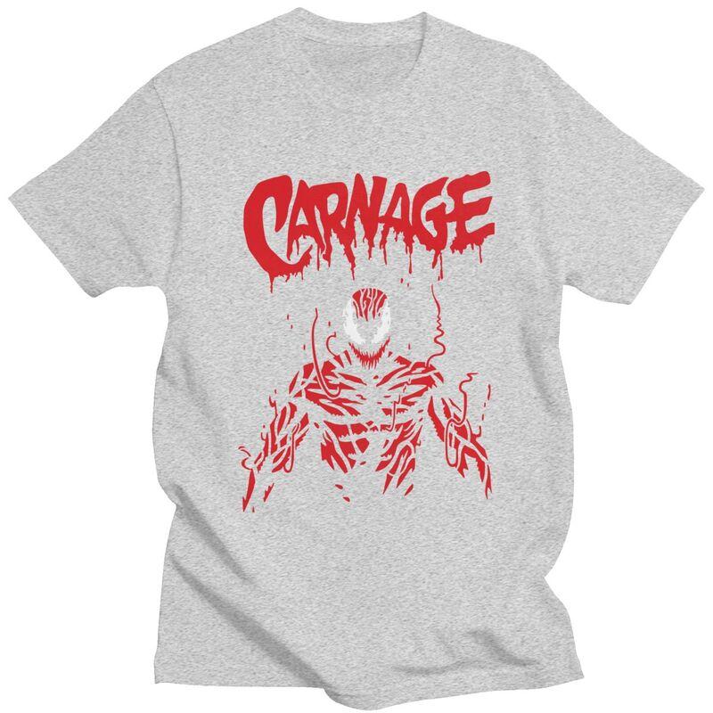 Pánská trička s vlastním potiskem Venom Carnage s krátkým rukávem, módní klasické tričko slim fit ze 100% bavlny