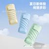Small Fresh Folding Umbrella Color Glue Sunscreen Umbrella Wooden Handle Three-fold Umbrella Hand Open Sun Umbrella