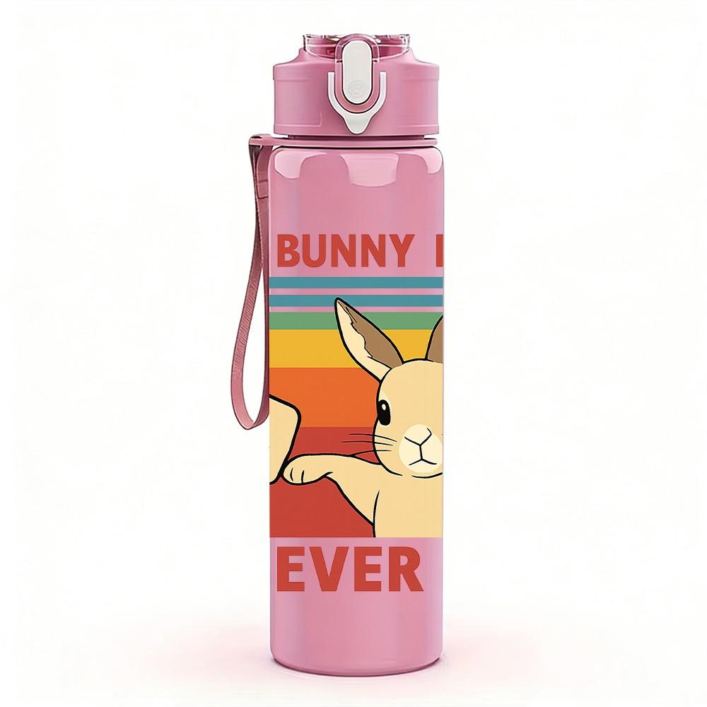 1PC Best Bunny Mom Art 750ml Color Plastic Sports Water Bottle Leakproof Flip Straw Lid Suitable for Sports Office Home Use