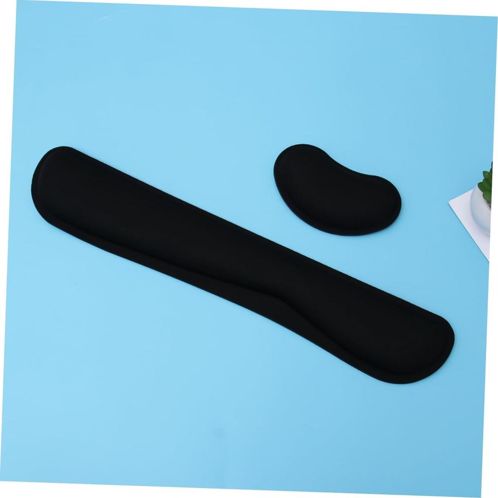 Ergonomic Wrist Rest Pad Mouse Pad Set 2 Pack Memory Foam Comfortable Keyboard Mouse Support Non-Slip Bottom