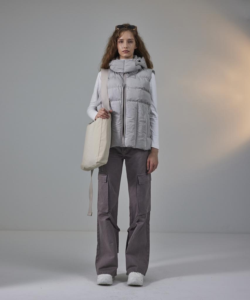 Standarderror 87-Stan022 Essential 2-Way Detachable Hooded Padded Vest Khaki Grey