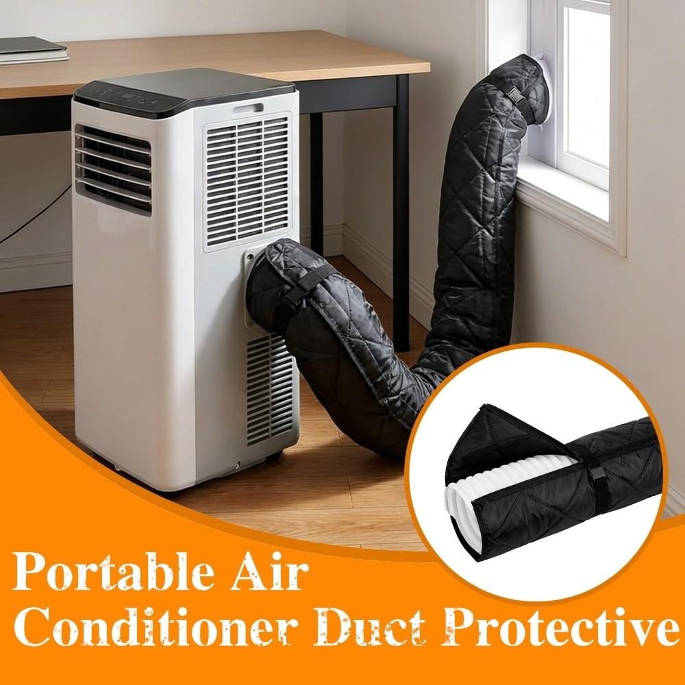 Adjustable Straps Air Conditioner Hose Cover Heat Insulation with 1 Buckle Straps Hose Insulation Cover Protective Waterproof