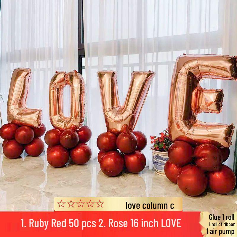 Love Letter Aluminum Foil Balloon Set for Wedding Decorations