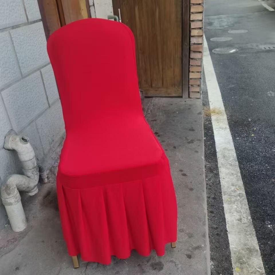 Verdickte elastische Faltenrock-Stuhlhusse für Hochzeiten & Konferenzen