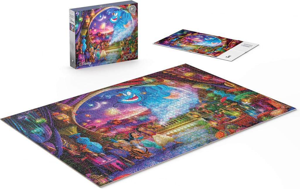 Disney Aladdin 2000-Piece Puzzle – Buffalo Games Silver Select Premium Jigsaw Puzzle for Adults with Foil Accents, Reference Poster & Gift Box