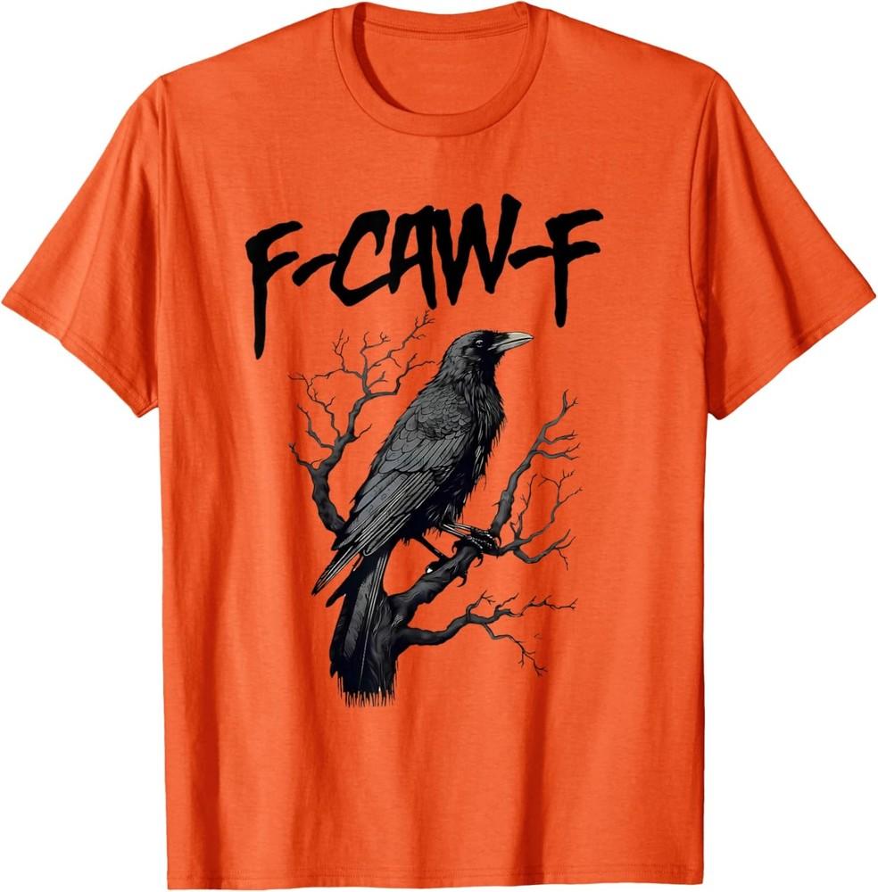F Caw F Черный Ворон Забавная Птица Говорящая Мем Крутая Темная Унисекс Футболка Унисекс Футболка S