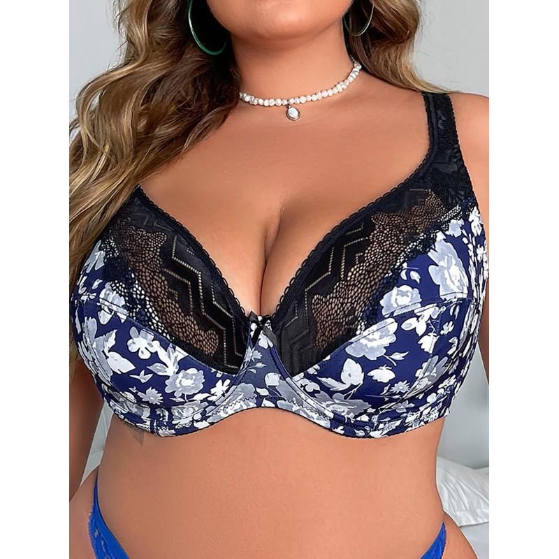 Ultra-thin Underwire Lace Bra Push Up Adjustable Double-breasted Cups Women