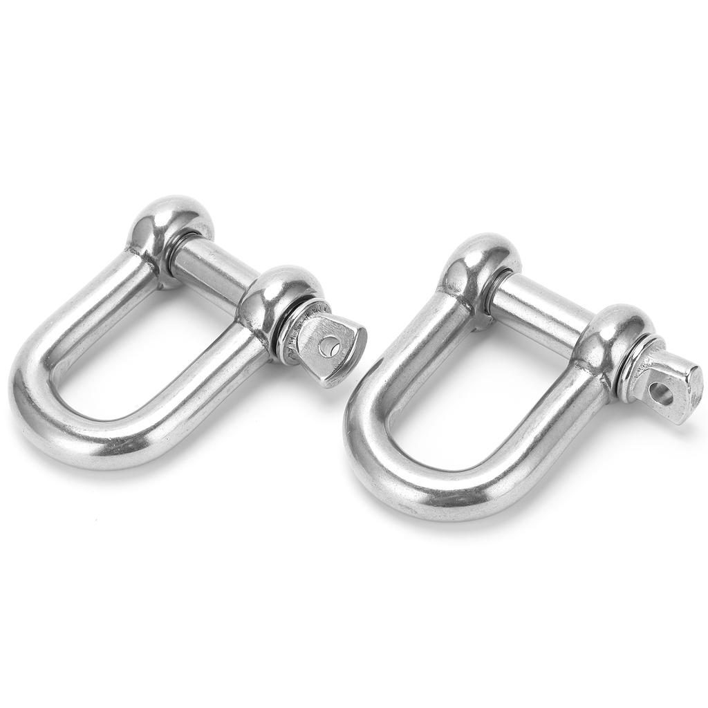 2pcs M18 Screw Pin Anchor Shackle 304 Stainless Steel Heavy Duty DShape Shackle for Chains Wirerope Lifting