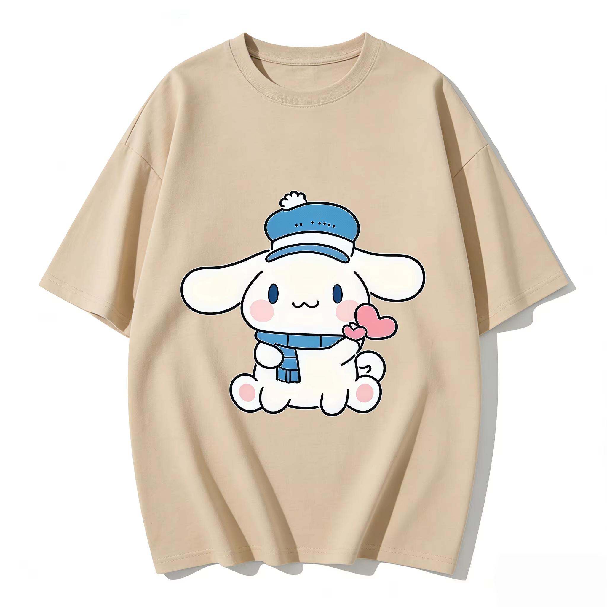 

2026 New Cinnamon Roll Sailor Hat Heart Shaped Cartoon Print Tshirt Family Fit Short Sleeve Tshirt for Women Unisex and Children S