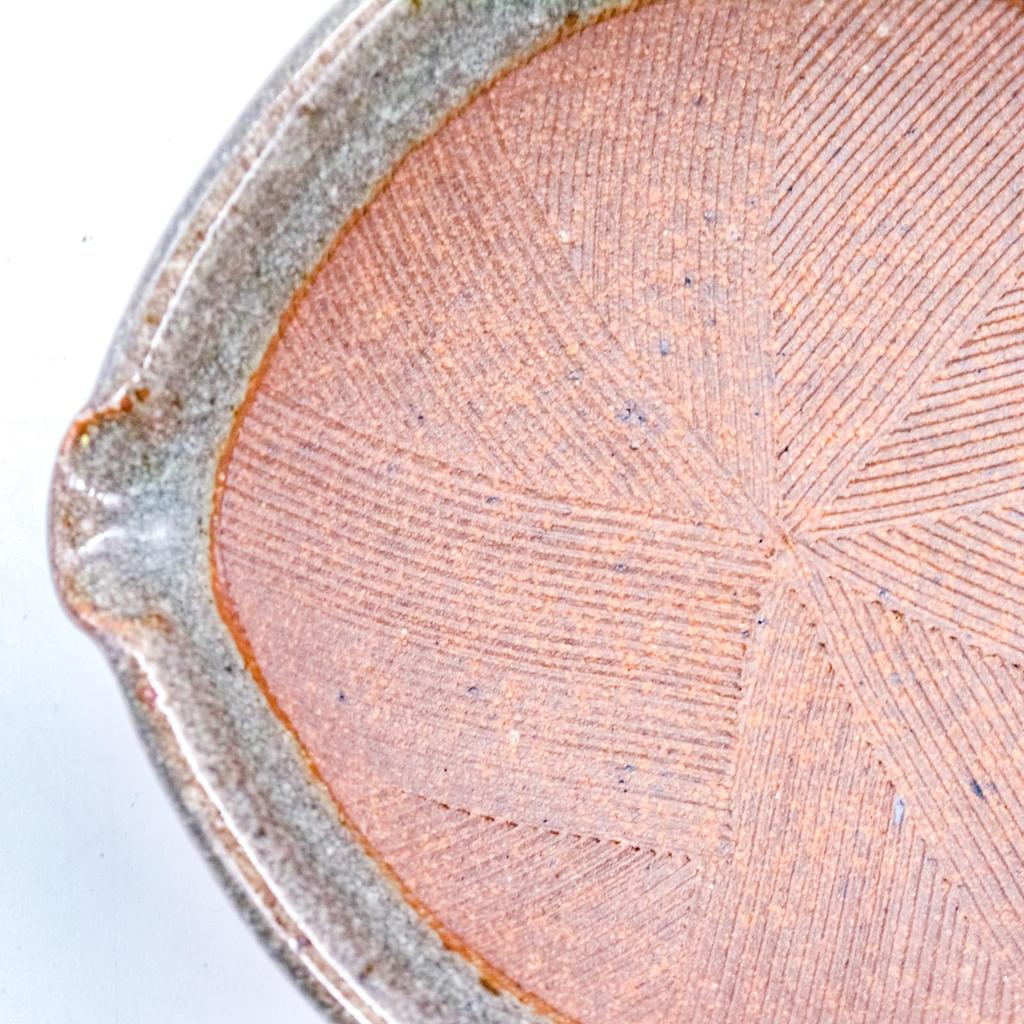 Utsuwa Roan Mino Ware Katoen Approximately 13cm with Made In Product Mortar, Mini, Shallow, Small, Wide, Handle, Gray, Ceramic, Japan, Number