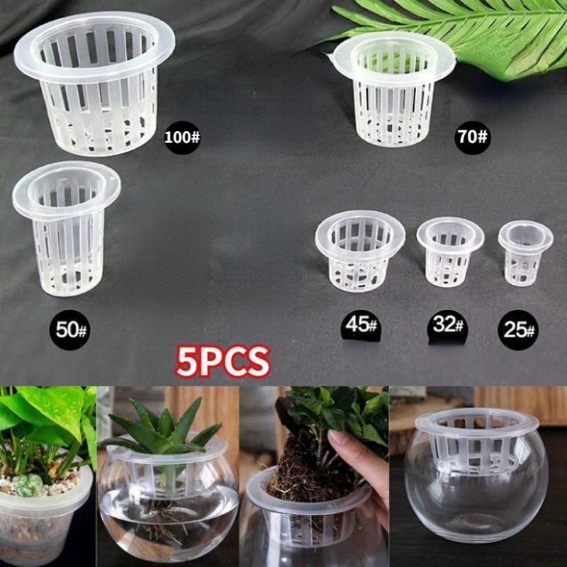 

5 шт. Пластиковые сетчатые горшки Сетчатая корзина Гидропонная аквариумная вставка Растения Рост цветочного горшка Лоток Садовые принадлежности 6Стиль