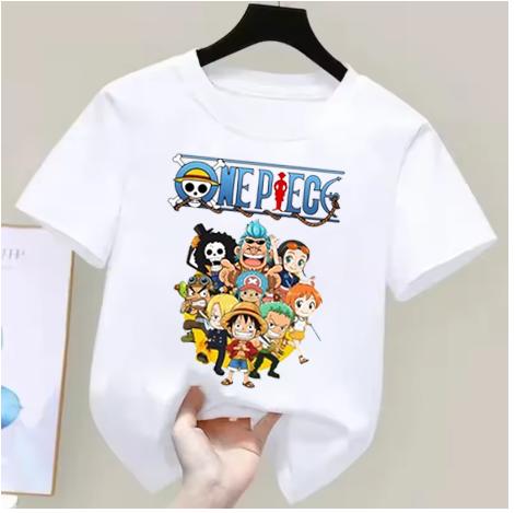 One Piece Monkey D Luffy Kids Cotton TShirt Adult Boys Girls Family Matching Casual Tee Cute Anime Print Summer Tops for Fans
