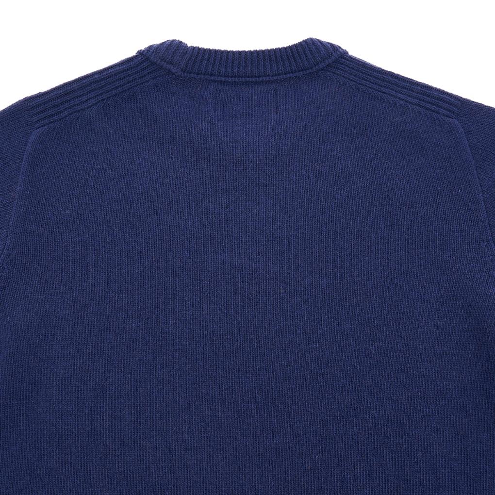 Stone Island Solid Color Logo Long Sleeve Crew Neck Sweater Kids sweater Blue 7516506A1-V0027