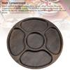 Chip Dip Tray 5 Compartments Round Wood Divided Serving Platter for Snack Fruit Candy Nut