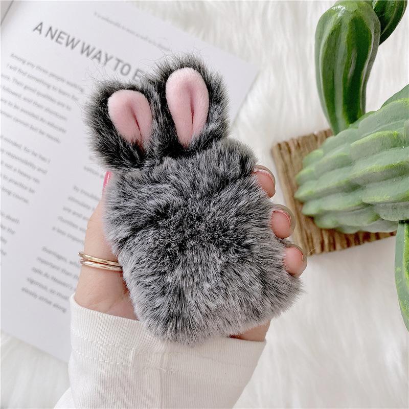Plush rabbit ears for apple AirPods pro2 3rd generation earphone case protective cover cute simple creative women
