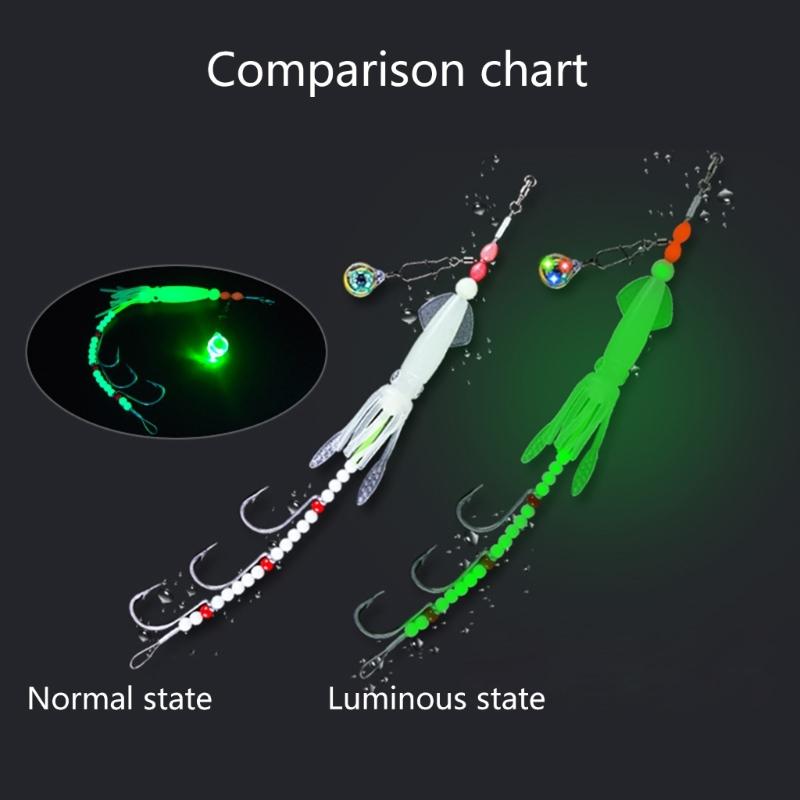 Squid Fishing Lure 22G Luminous Squid Jigs Artificial Baits For Fishing Sea