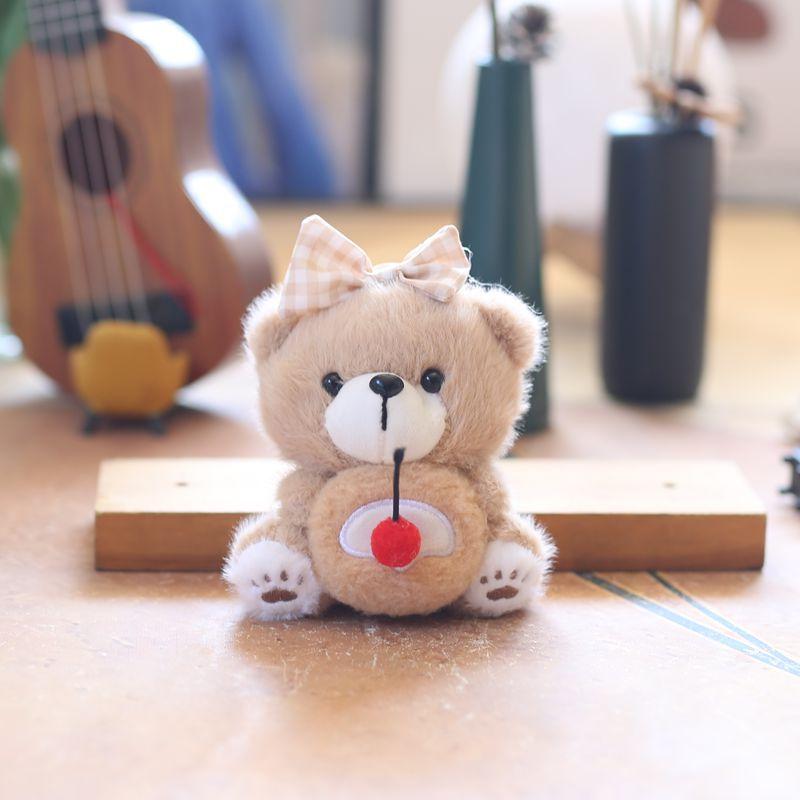 Cute Cute Biscuits Bear Pendant Plush Toy Doll Teddy Bear Bag Hanging Keychain Rag Doll