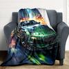 1PC Green Sports Car Blanket, Throw For Sofa, Bed, Travel, Camping, Livingroom,