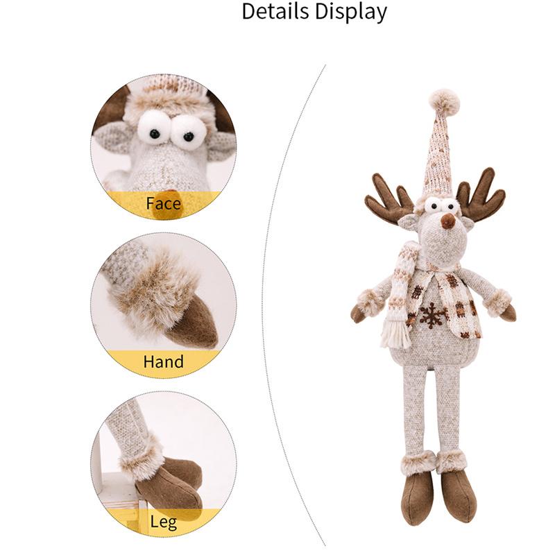 Christmas Doll Ornaments Nordic Style Santa Claus Snowman Elk Doll With Hanging Leg Merry Christmas Decorations For Home