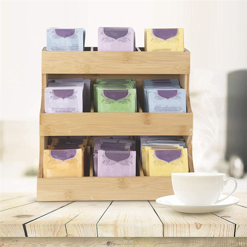 Sugar Packets Organizer Tea Bag Organizer Tea Bag Holder Teabag Display Box Wooden Tea Box Tea Sugar Coffee Bags Storage Rack