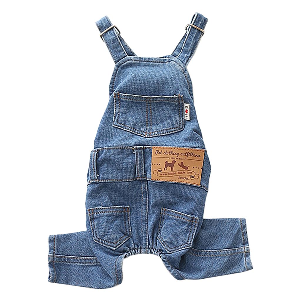Hund Denim Overall Mode Haustier Jeans Latzhose Bequeme Welpen Kostüme Reine Baumwolle Hundekleidung für Kleine Mittlere Hunde und Katzen