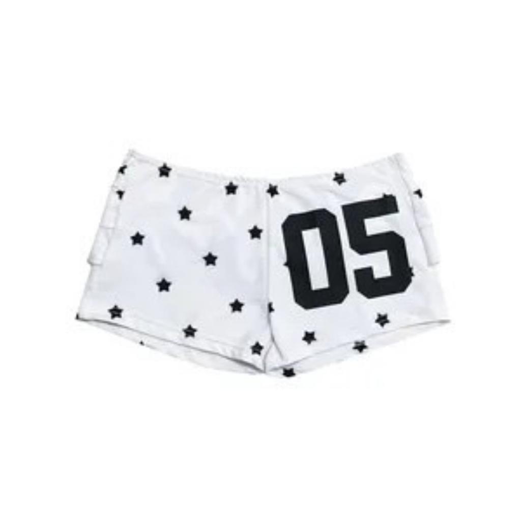 VIONA Mode Femme Emo Noir Décontracté Imprimé Mode Y2K Sexy Coupe Ajustée Polyvalent Taille Basse Gothique Hip-hop Street Short
