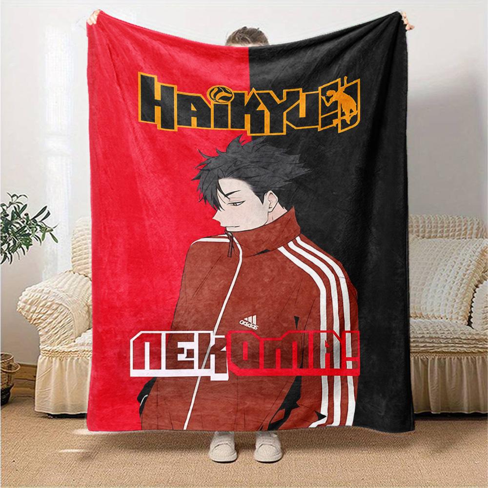 1pc Haikyuu! Nekoma Throw Blanket Soft Flannel, Cozy All Season Polyester Perfect for Home, Office