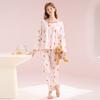 Fenteng 100% Cotton Sleepwear Spring Long-Sleeved Camisole Cartoon Home Suit for Girls