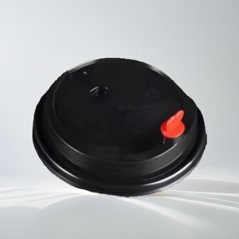 Disposable Black Heart-Shaped Cup Lids